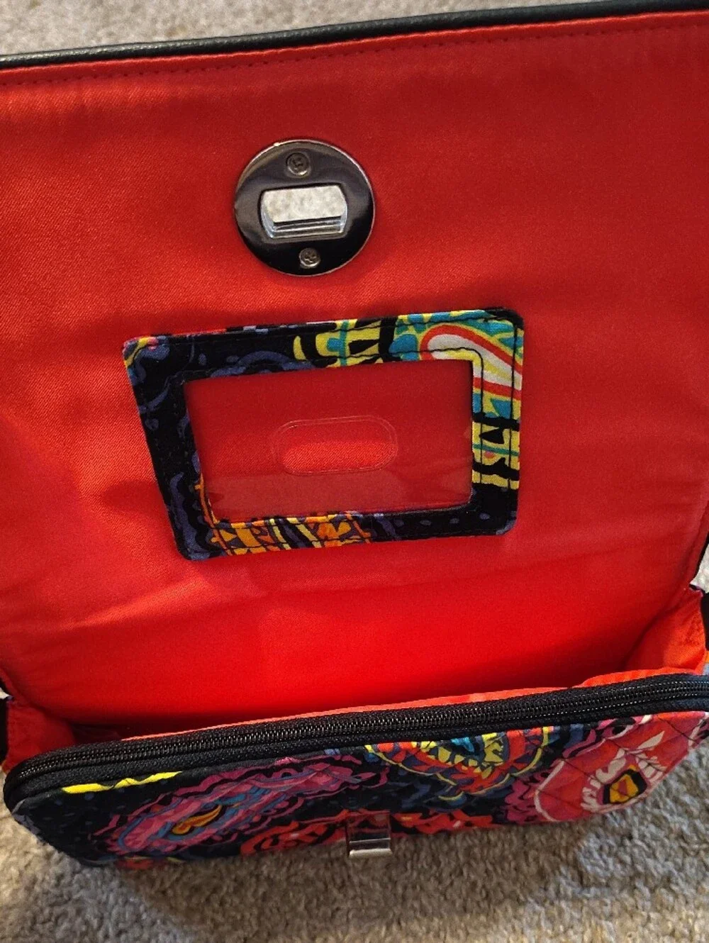 Vera Bradley Navy Quilted Crossbody with Multicolor Paisley